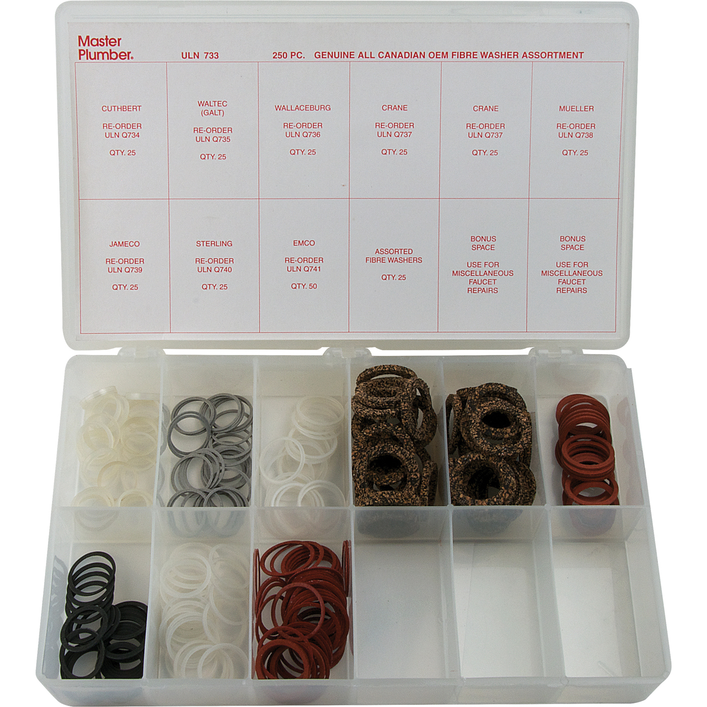 Fibre washer assortment 250 piece Master Plumber®