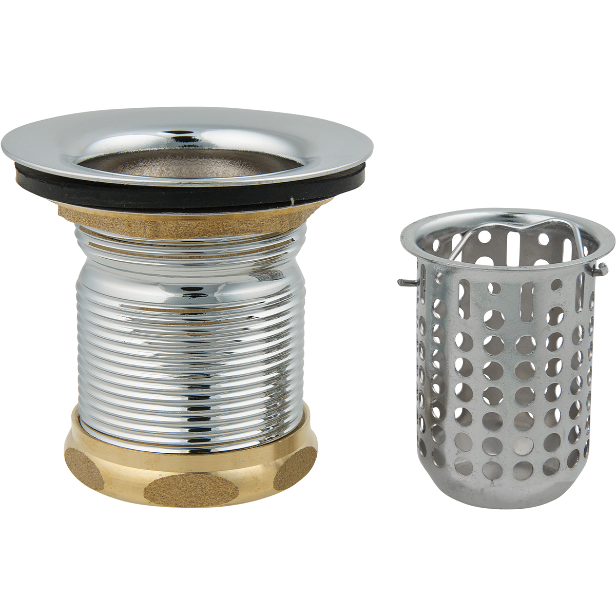 Duplex sink strainer assembly with deep basket - Master Plumber®